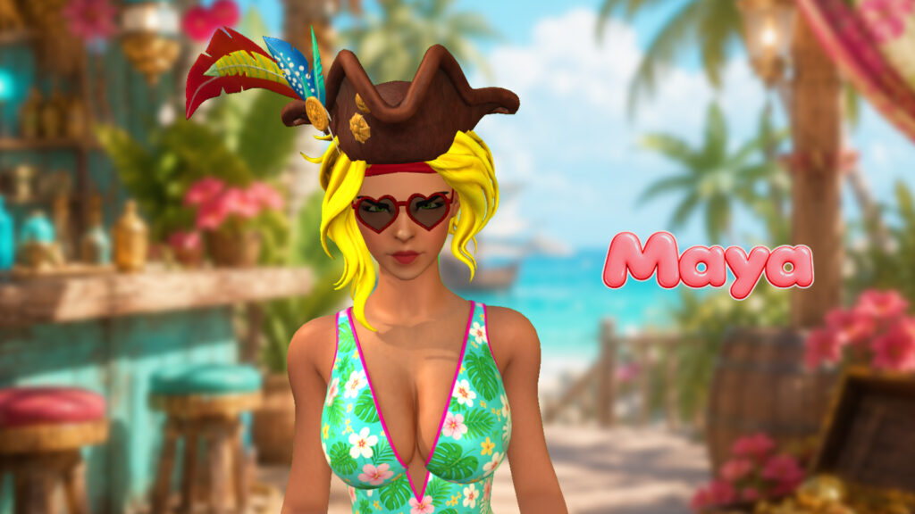 Maya pirate hat and heart sunglasses look